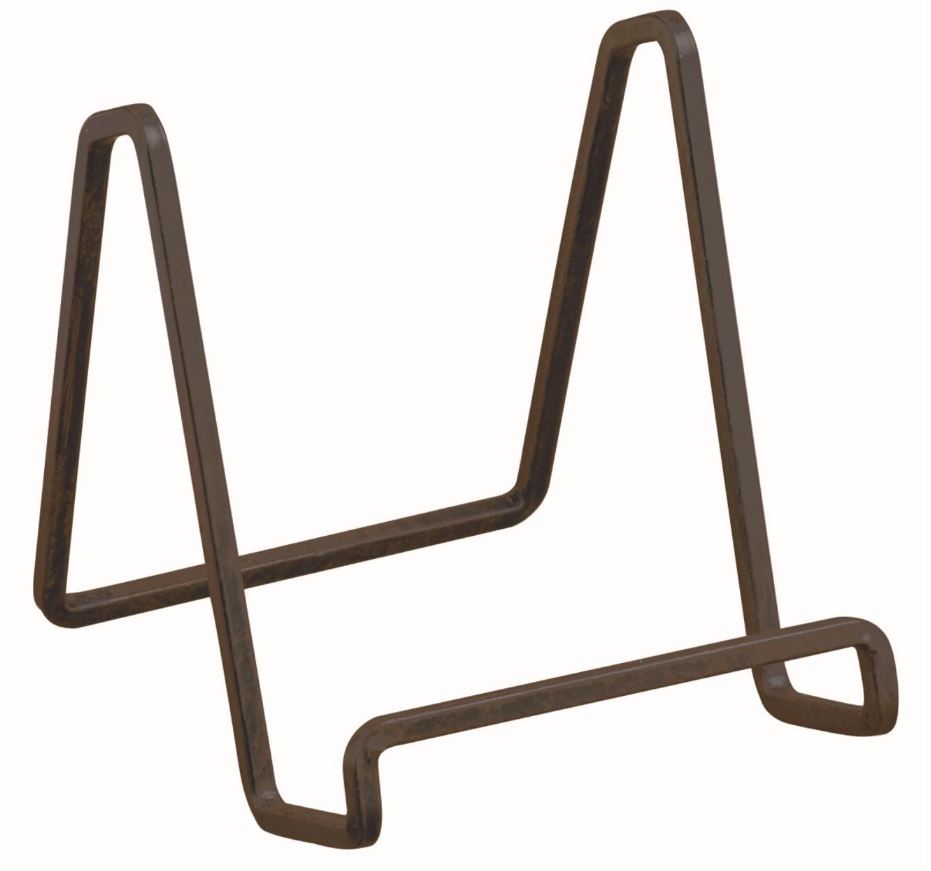 Plate Easels - Mahogany Square Wire - Set of 12